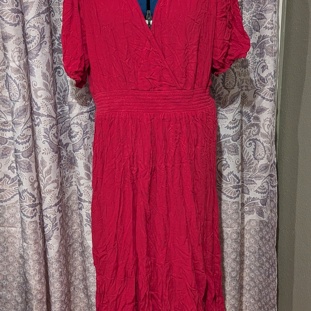 Old Navy Vibrant Red Midi Dress